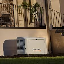 Generac standby generator installed beside a house
